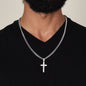 To My Dad Blessed I Love You | Cuban Chain with Artisan Cross Necklace
