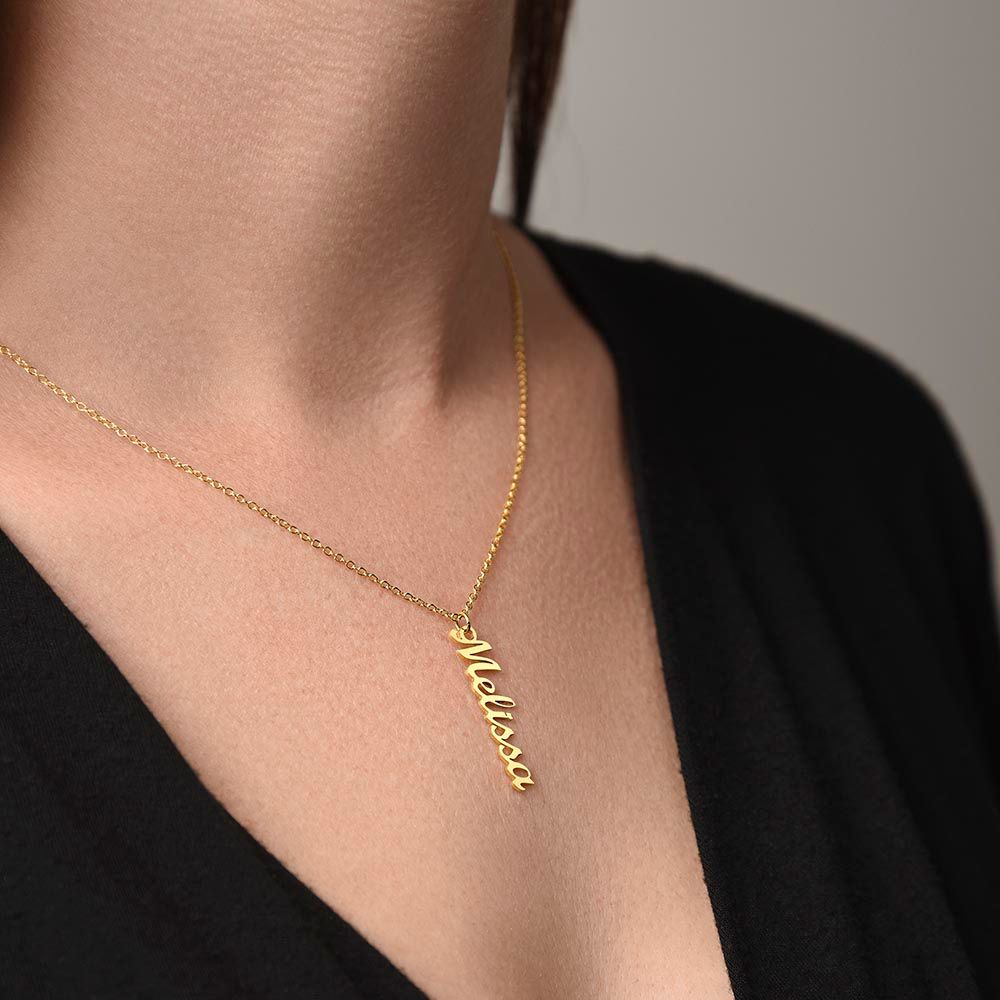 Name Pendant Personalized Vertical