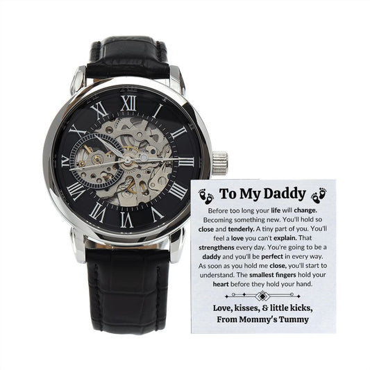 To My Daddy Before Too Long | Men's Openwork Watch