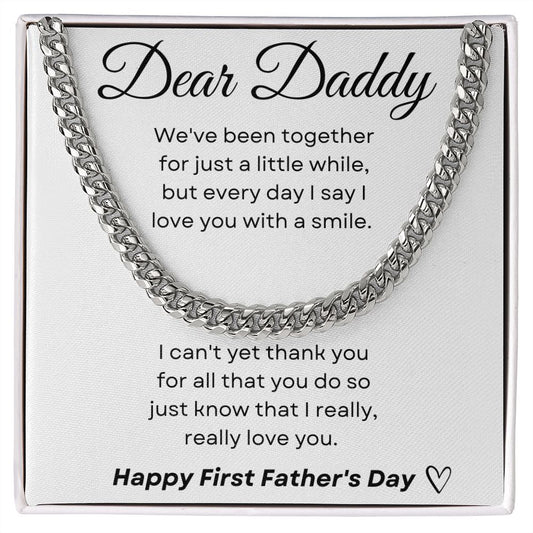 Dear Daddy | Thank You First Father's Day Cuban Chain Necklace
