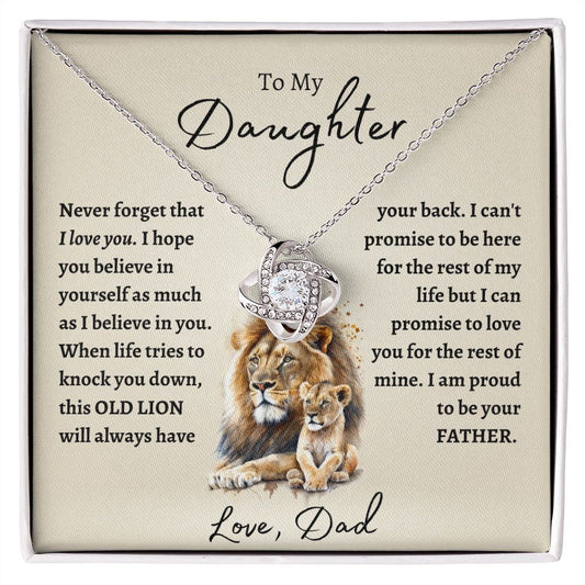 To My Daughter | Proud to Be Your Father | Love Knot Necklace