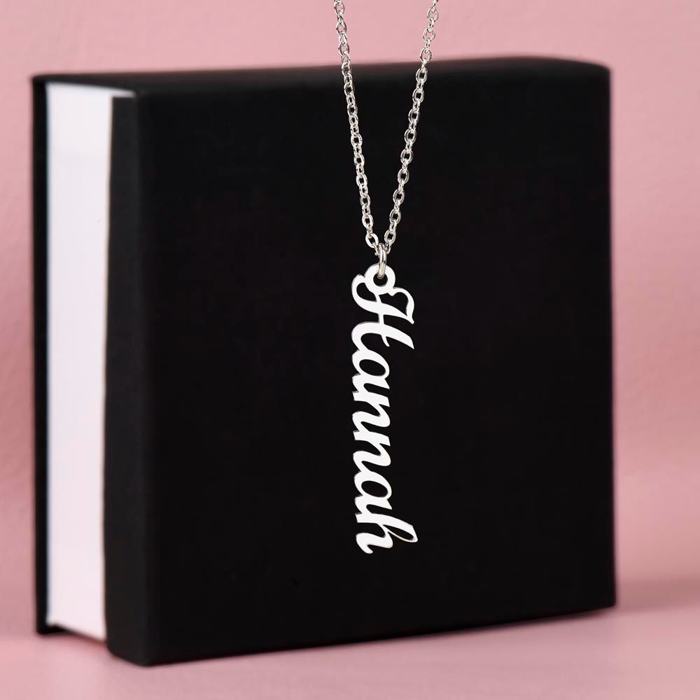 Name Pendant Personalized Vertical