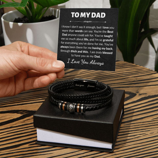 To My Dad I Love You | Forever Love Vegan Leather Bracelet